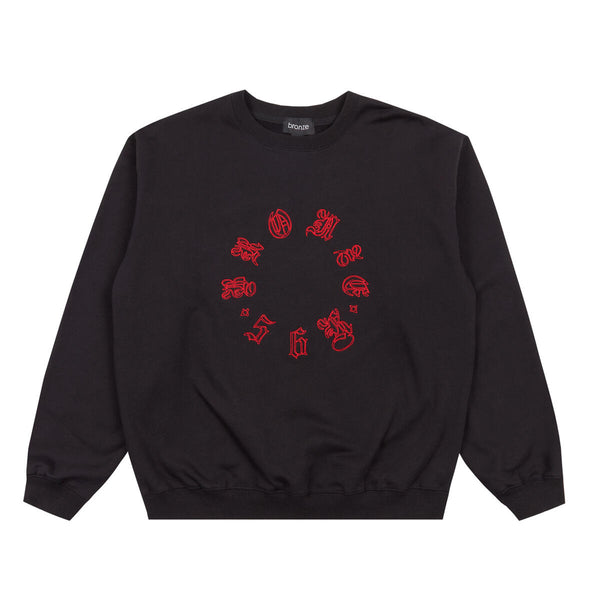 Bronze 56k - Old E Circle Crewneck (Black) *SALE