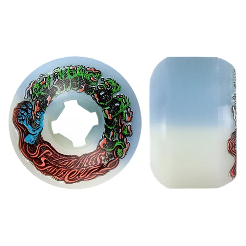 Slime Balls - Hairballs 50-50 White Blue 95a Wheels (53mm) *SALE