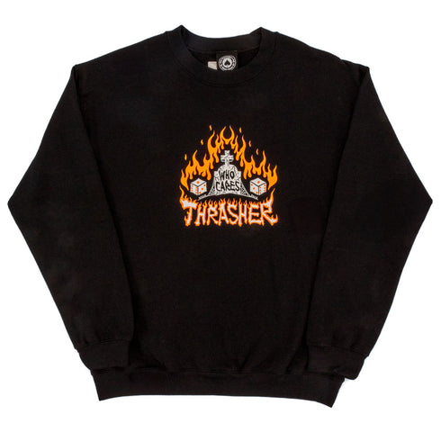 Thrasher - Who Cares By Neckface Crewneck Sweater (Black)