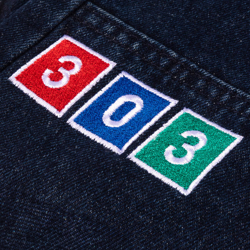 303 Boards - 303 X Dickies 303 Station Double Knee Denim Pants (Stonewash Indigo) *SALE