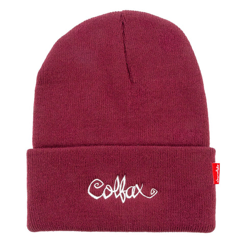 303 Boards - 303 X Chocolate Flip The Script Beanie (Maroon) *SALE