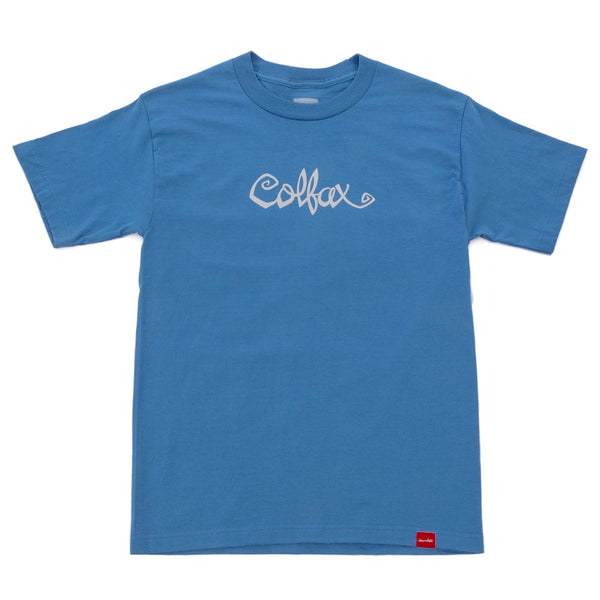 303 Boards - 303 X Chocolate Flip The Script Tee (Blue)