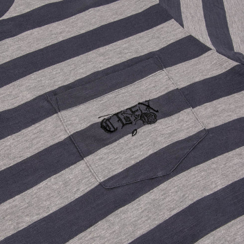 303 Boards - 303 X Brixton CLFX Rose Stripe Pocket Shirt (Ombre Blue/Heather Grey)