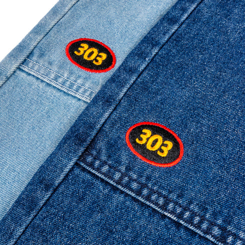 303 Boards - 303 Bird Dog X Dickies Loose Fit Double Knee Jeans (Stonewash Indigo Blue)