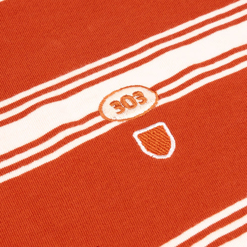 303 Boards - 303 X Brixton 303 Oval Stripe Shirt (Burnt Red/White)