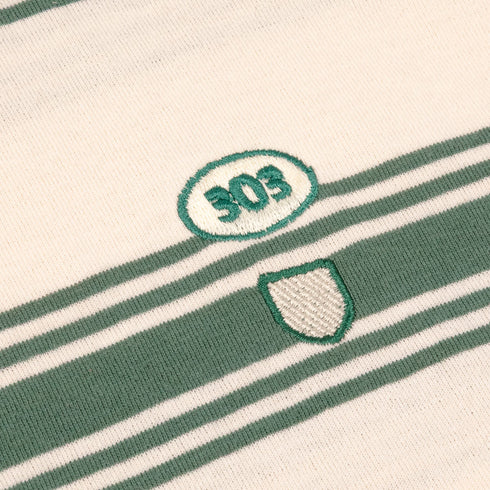 303 Boards - 303 X Brixton 303 Oval Stripe Shirt (White/Spruce)