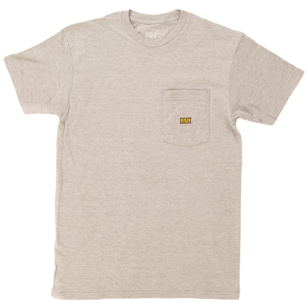 303 Boards - 303 Embroidered Block Pocket Tee (Heather Grey)