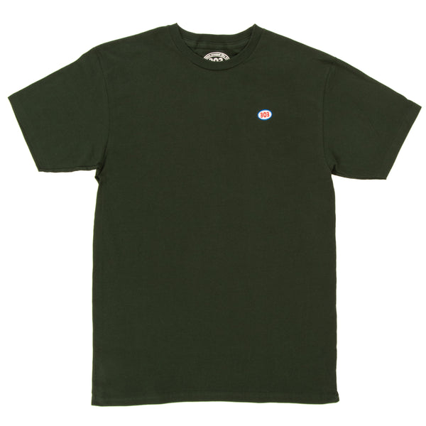 303 Boards - 303 Embroidered Oval Tee (Forest Green)