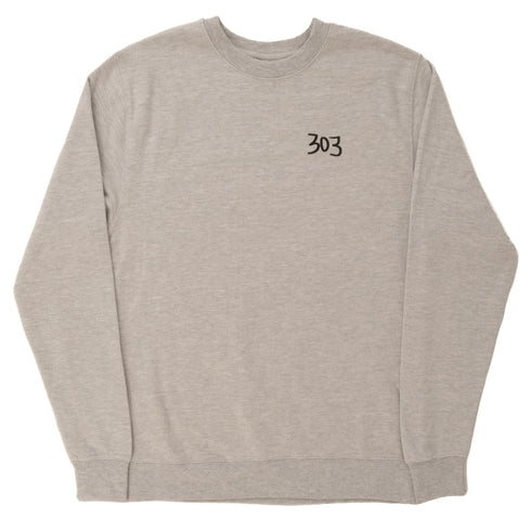 303 Boards - 303 Boards x Alex Gould My Pointless Mind Crewneck (Heather Grey) *SALE