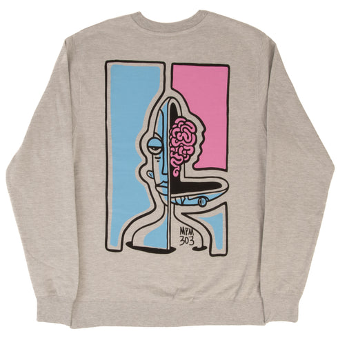 303 Boards - 303 Boards x Alex Gould My Pointless Mind Crewneck (Heather Grey) *SALE