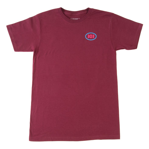 303 Boards - 303 Oval Birdcap Tee (Maroon)*SALE