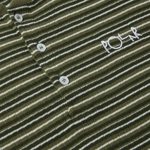 Polar - Stripe Rib Henley Tee (Unifom Green) *SALE