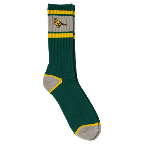 Anti Hero - Lil Pigeon Embroidered Socks (Green/Yellow)