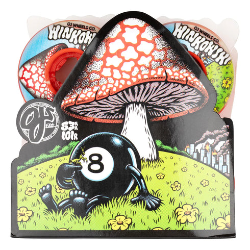 OJ - Erick Winkowski Mushroom Elite Red White Swirl EZ EDGE 101a Wheels (53mm)