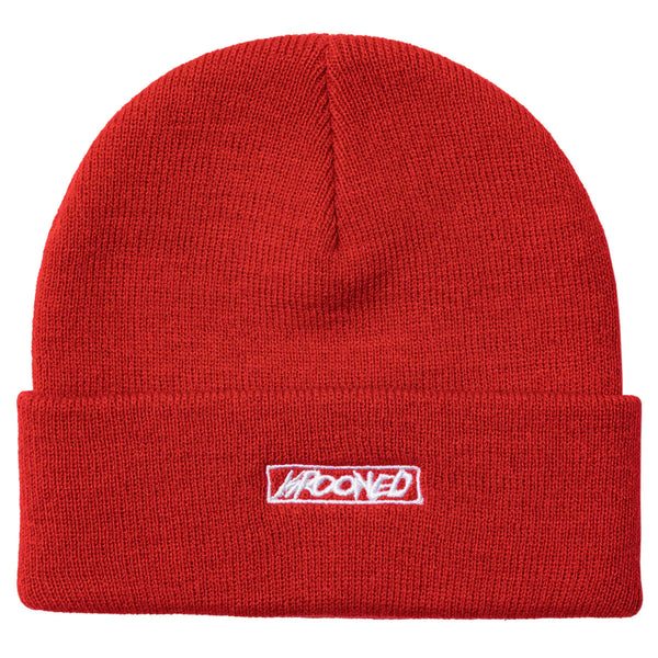 Krooked - Moonsmile Script Beanie (Dark Red/White) *SALE