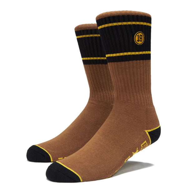 Anti Hero - Hecho Por Skate Embroidered Socks (Brown/Yellow)