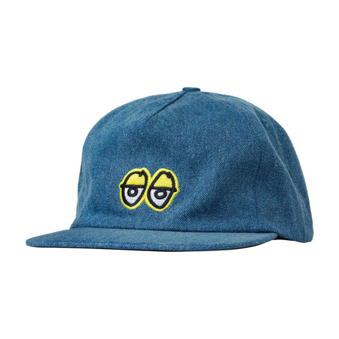 Krooked - Eyes Snapback Hat (Washed Denim)