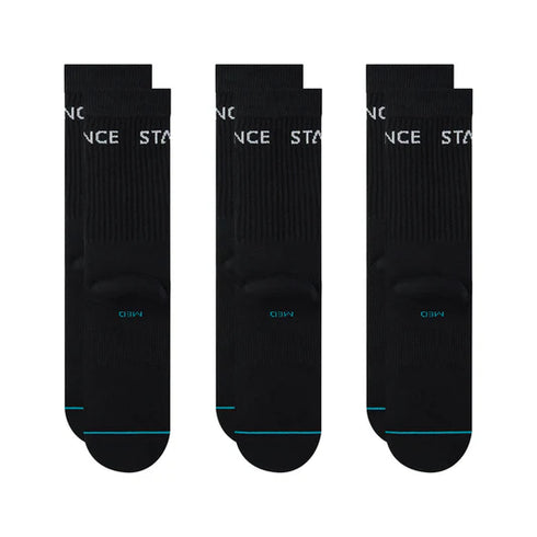 Stance - Origin 3 Pack Crew Socks (Black)