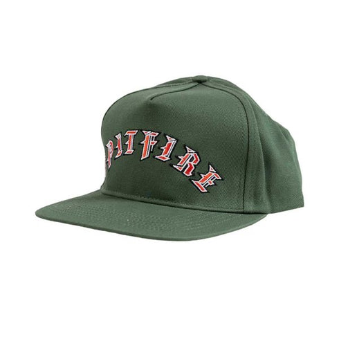Spitfire - Old E Arch Snapback Hat (Olive/Red)