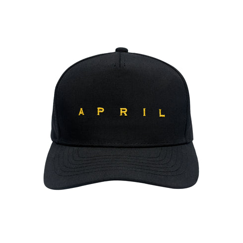 April - EMB Hat (Black/Yellow)