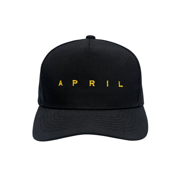 April - EMB Hat (Black/Yellow)