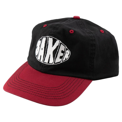 Baker - Sprayed Oval Snapback (Black/Red)