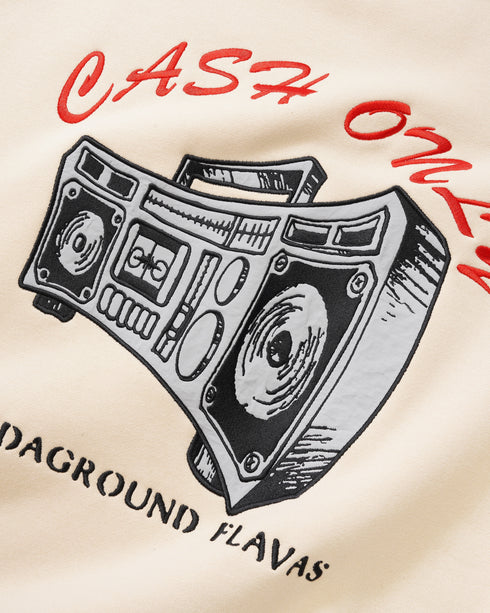 Cash Only - Boombox Nylon Applique Crewneck (Cream) *SALE