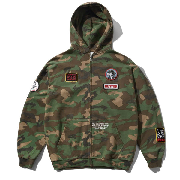Butter Goods - Patches Zip-Thru Hoodie (Washed Camo)