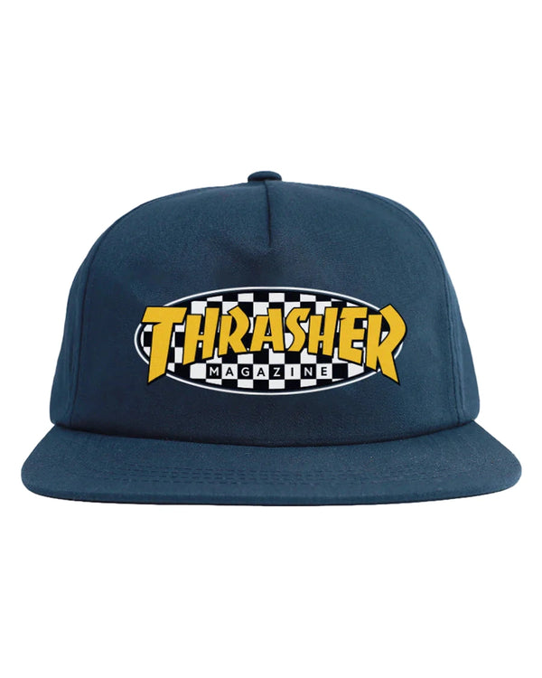 Thrasher - Checkered Oval Snapback (Navy)