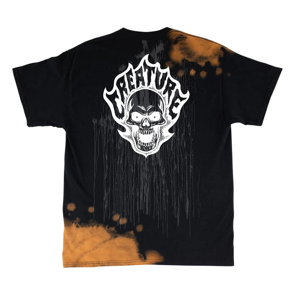 Creature - Bonehead Flame Wash Shirt (Greasy Black)