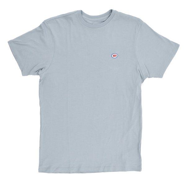 303 Boards - 303 X Brixton 303 Oval Embroidered Tee (Dusty Blue) *SALE