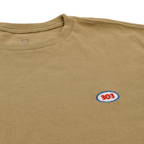 303 Boards - 303 X Brixton 303 Oval Embroidered Tee (Oatmeal) *SALE