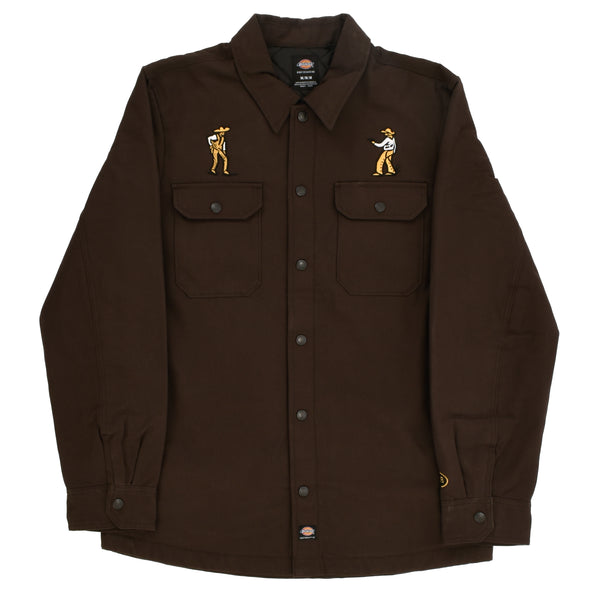 303 Boards - 303 X Paky Wild Frontier X Dickies Skateboarding Heavyweight Duck Shirt (Dark Brown)
