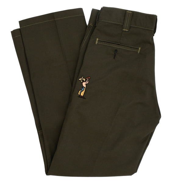 303 Boards - 303 X Paky Wild Frontier X Dickies Skateboarding Regular Fit Double Knee Pants (Olive Green)