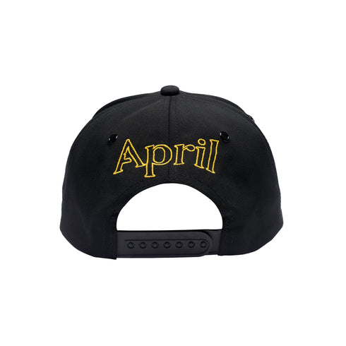 April - EMB Hat (Black/Yellow)
