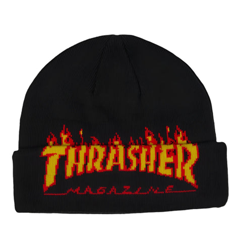 Thrasher - Flame Fold Beanie (Black)