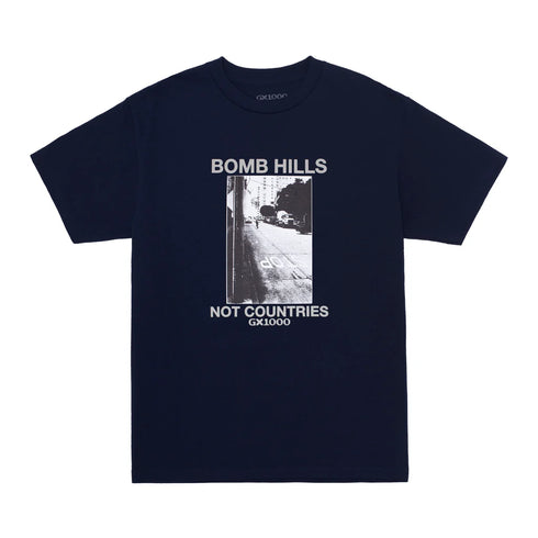 GX1000 - Bomb Hills Not Countries Tee (Navy/Grey)