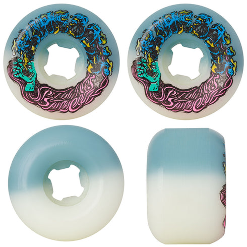 Slime Balls - Hairballs 50-50 White Teal 95a Wheels (54mm) *SALE