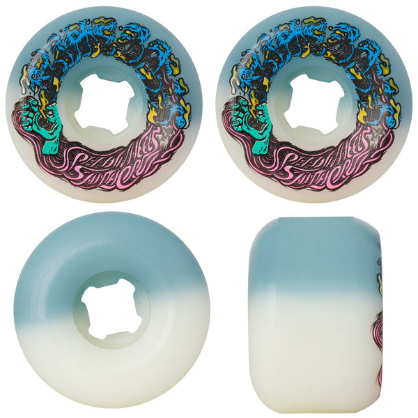 Slime Balls - Hairballs 50-50 White Teal 95a Wheels (54mm) *SALE