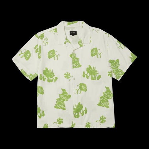 Huf - Trip Flocked Resort Shirt (White)