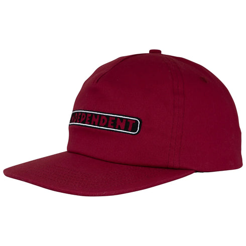 Independent - Bar Logo Snapback Hat (Black/Burgundy)