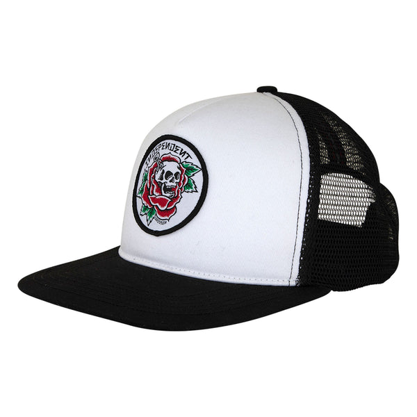 Independent - Dressen Skull Rose Trucker Hat (White/Black)
