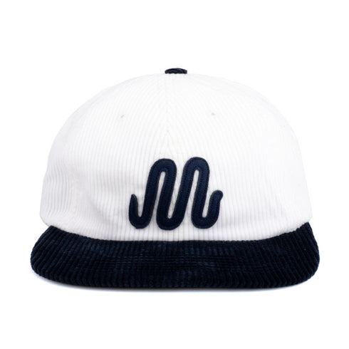Magenta - M Cord 6 Panel Hat (White/Navy)