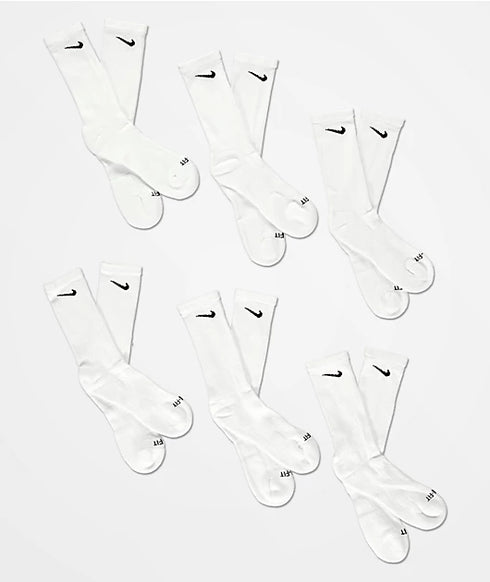 Nike SB - Everyday Plus Cushioned 6 Pack Of Crew Socks (White)