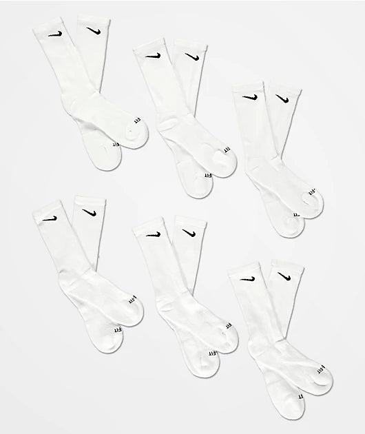 Nike SB - Everyday Plus Cushioned 6 Pack Of Crew Socks (White)