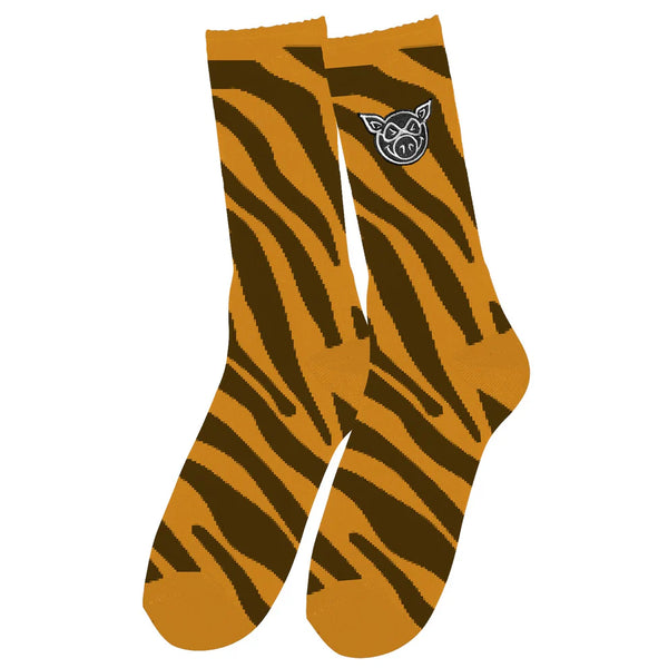 Pig - Zebra Sock (Mustard)