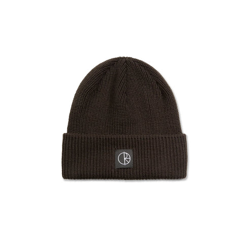 Polar - Double Fold Merino Beanie (Navy/Brown)