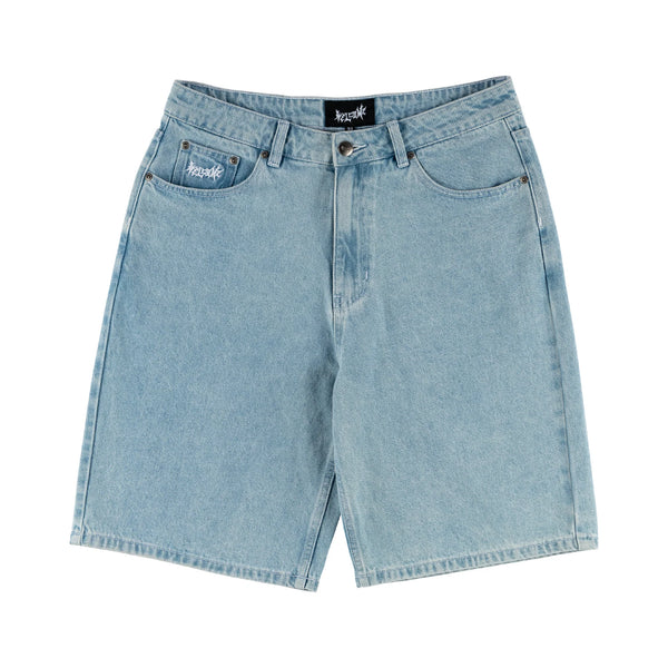 Welcome - Linger Baggy Denim Shorts (Washed Blue)
