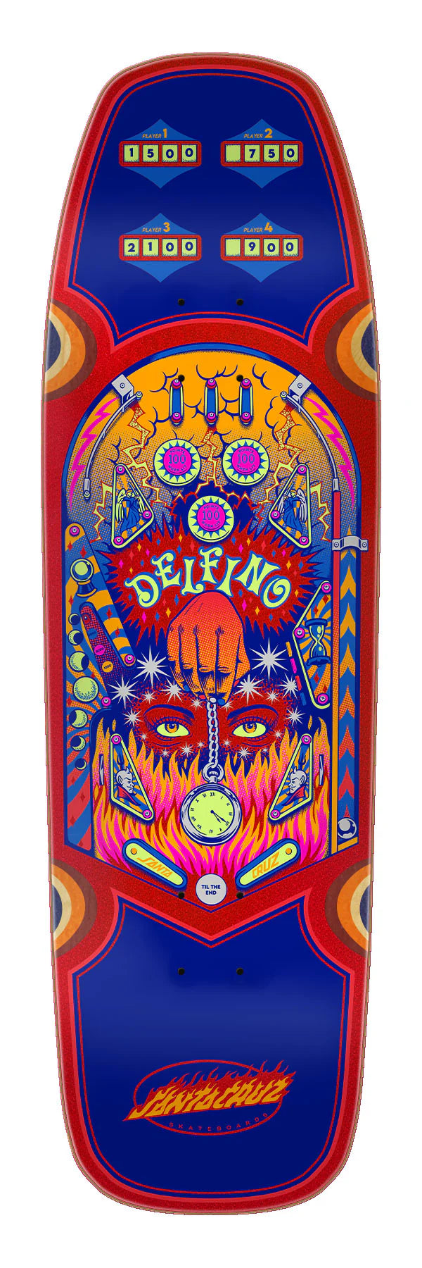Santa Cruz - Delfino Pinball Pro Shaped Deck (9.14")