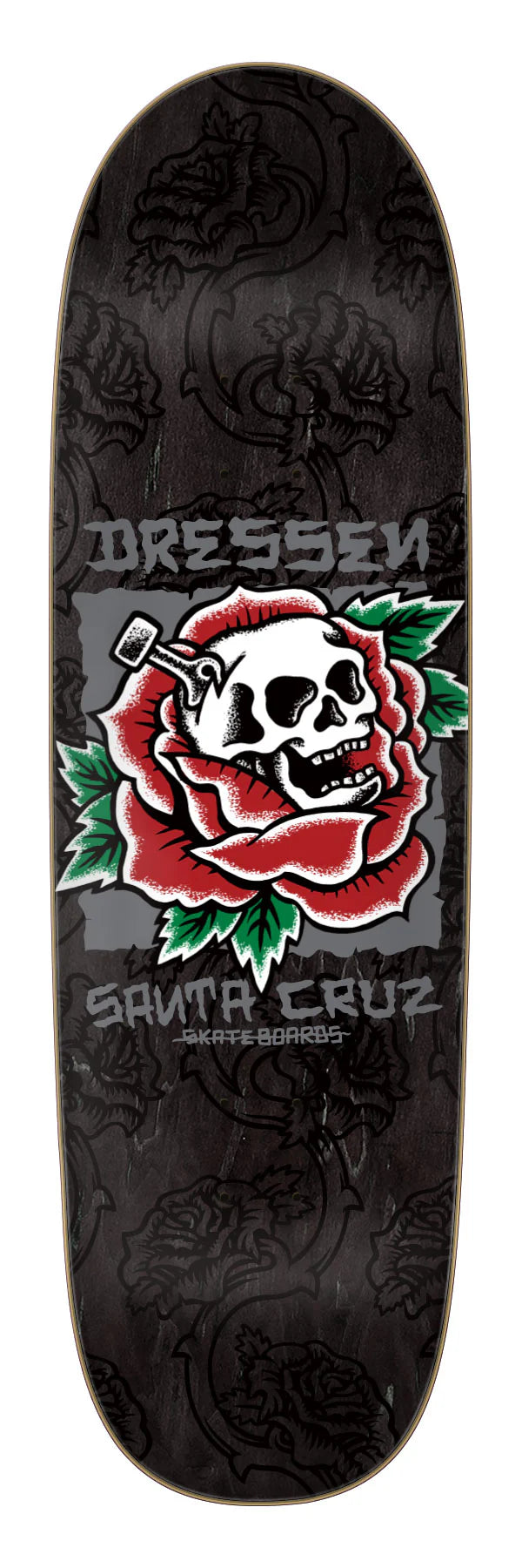 Santa Cruz - Dressen Skull Rose Pro Shaped Deck (9.25")